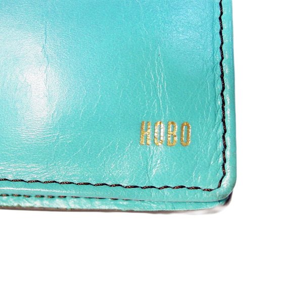 HOBO Alta $98 Aqua Leather Bi-Fold Clutch Organizer Wallet - Picture 8 of 10